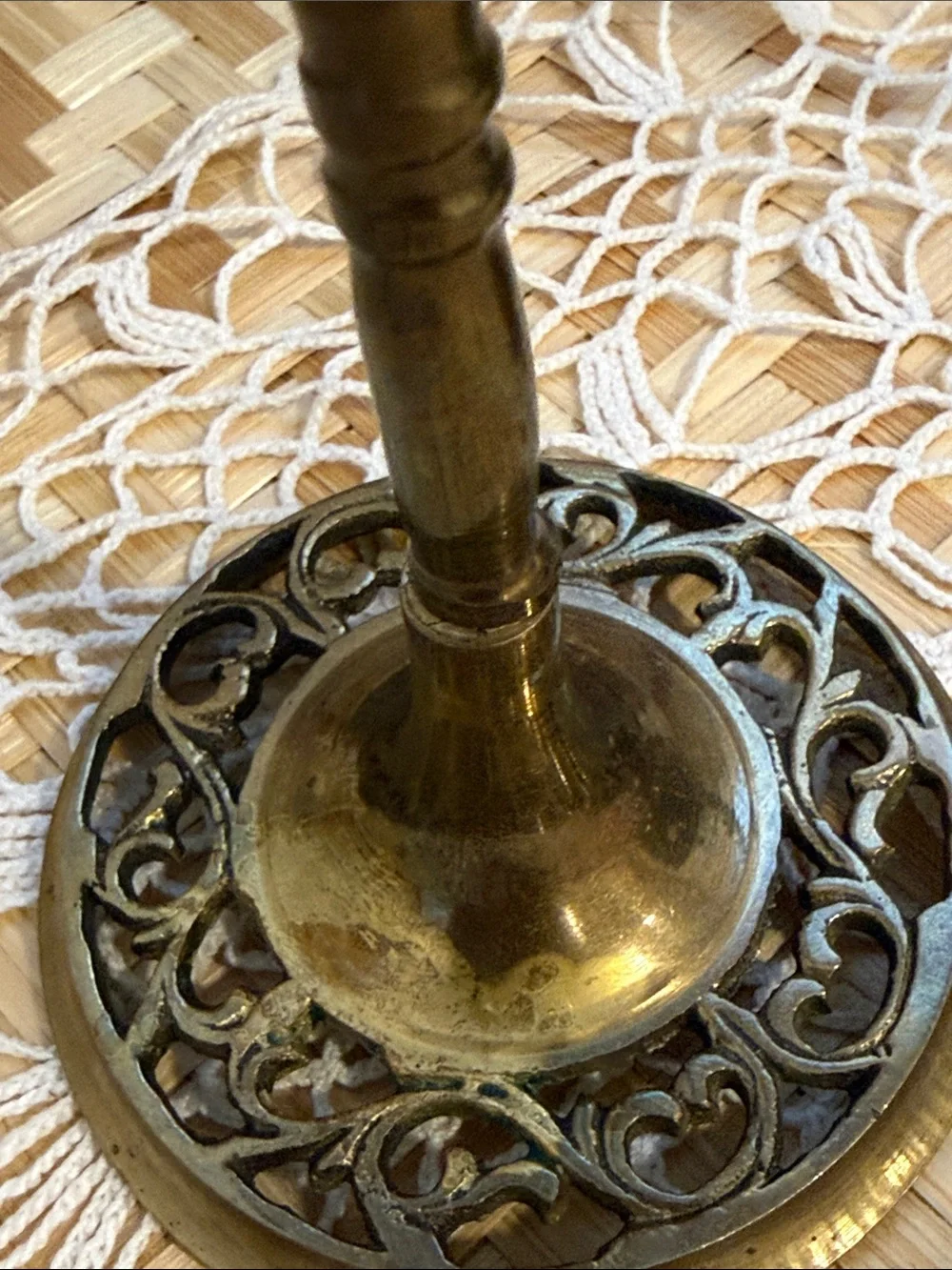 Vintage Brass Candlestick Holders Set of 3 Openwork Brass Traditional Decor